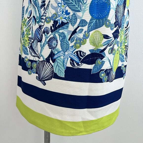 Eliza J Shift Nautical shell Dress size 6 blue green Coast NWT - Picture 3 of 12